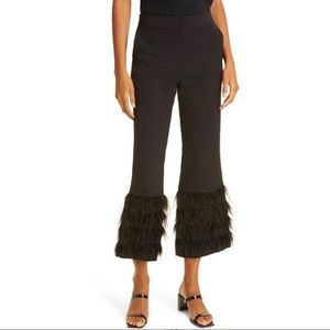 MILLY Valerie Feather Accent Cady Pant - NWT
